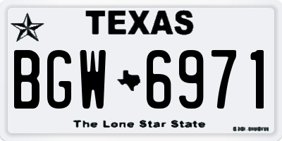 TX license plate BGW6971