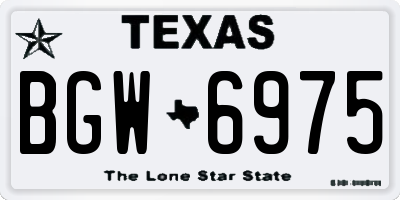 TX license plate BGW6975