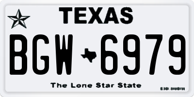 TX license plate BGW6979