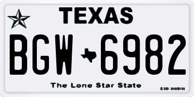 TX license plate BGW6982