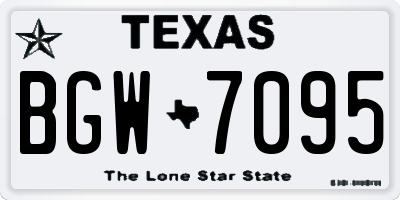 TX license plate BGW7095