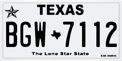 TX license plate BGW7112