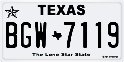 TX license plate BGW7119