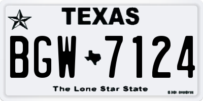 TX license plate BGW7124