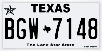 TX license plate BGW7148