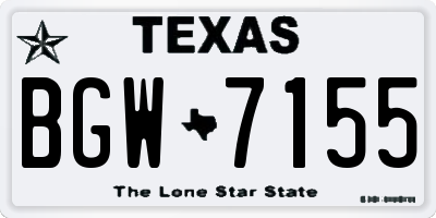 TX license plate BGW7155