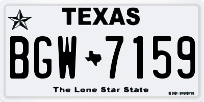 TX license plate BGW7159