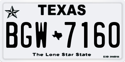 TX license plate BGW7160