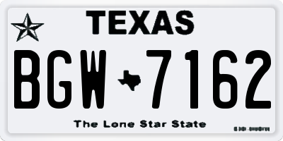 TX license plate BGW7162