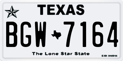 TX license plate BGW7164