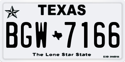 TX license plate BGW7166