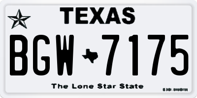 TX license plate BGW7175