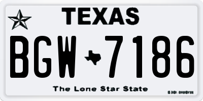 TX license plate BGW7186