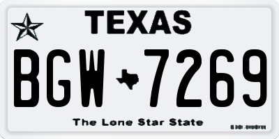 TX license plate BGW7269