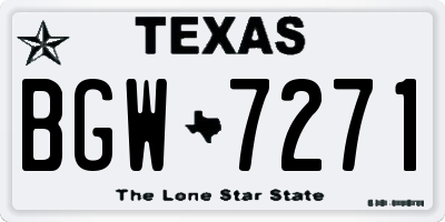 TX license plate BGW7271