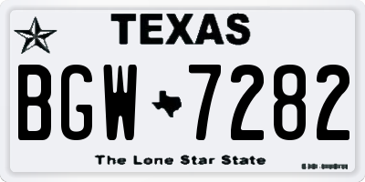 TX license plate BGW7282