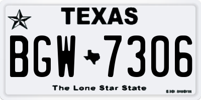 TX license plate BGW7306