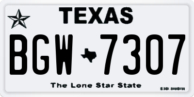 TX license plate BGW7307