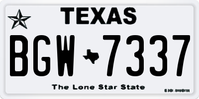 TX license plate BGW7337