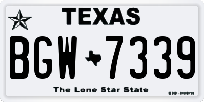 TX license plate BGW7339