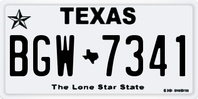 TX license plate BGW7341