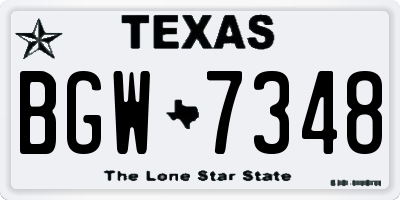 TX license plate BGW7348
