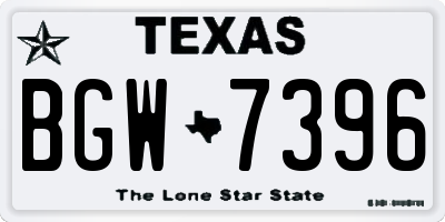 TX license plate BGW7396