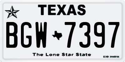 TX license plate BGW7397