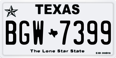 TX license plate BGW7399