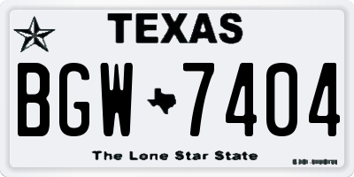 TX license plate BGW7404