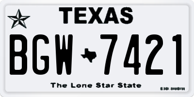 TX license plate BGW7421