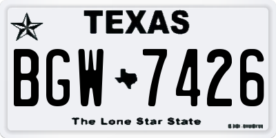 TX license plate BGW7426