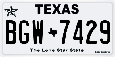 TX license plate BGW7429