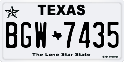 TX license plate BGW7435