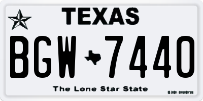 TX license plate BGW7440