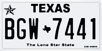 TX license plate BGW7441
