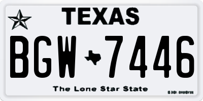 TX license plate BGW7446