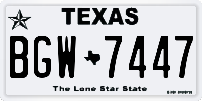 TX license plate BGW7447