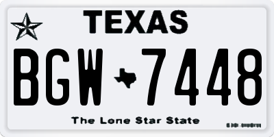 TX license plate BGW7448