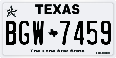 TX license plate BGW7459