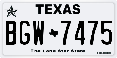TX license plate BGW7475