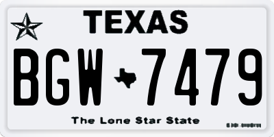 TX license plate BGW7479