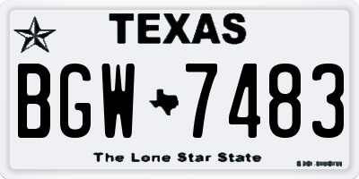TX license plate BGW7483