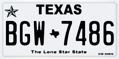 TX license plate BGW7486
