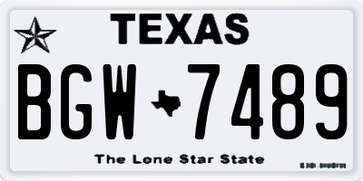 TX license plate BGW7489