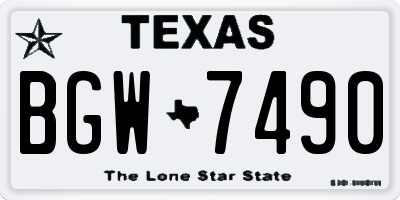 TX license plate BGW7490