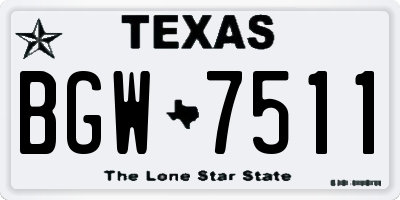 TX license plate BGW7511