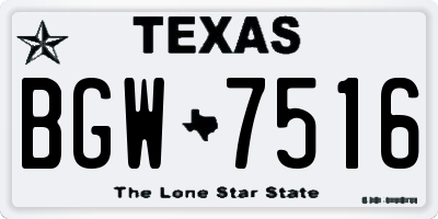 TX license plate BGW7516