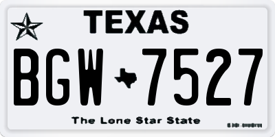 TX license plate BGW7527