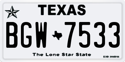 TX license plate BGW7533